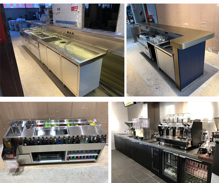 Custom Cocktail Bar Station — Refrigerated Underbar Workstation