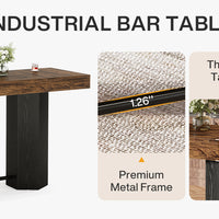 Counter-Height Rectangular Bar Table with Metal Footrest — 71" Long image preview