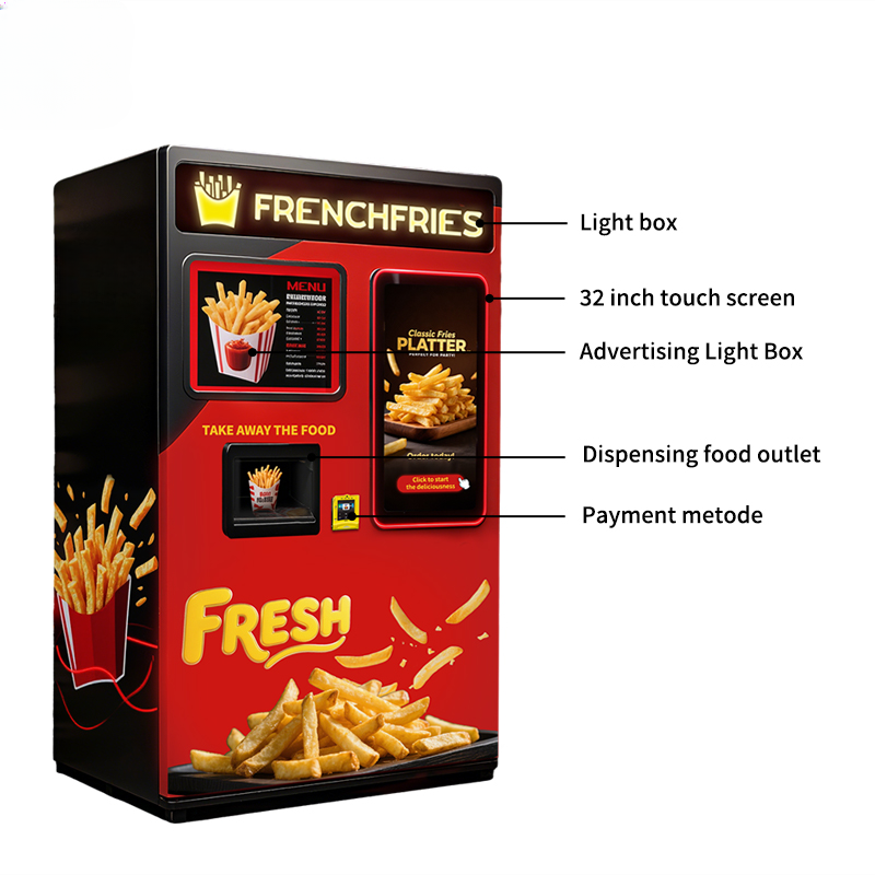 Automatic French Fry Vending Machine — 32-Inch Touchscreen