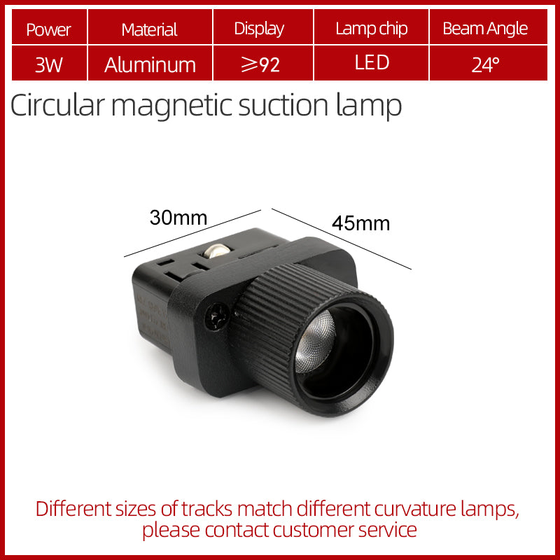 Circular Magnetic LED Track Light System — 48V, Dimmable