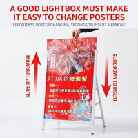 Foldable LED A-Frame Light Box — Double-Sided Sidewalk Sign image preview