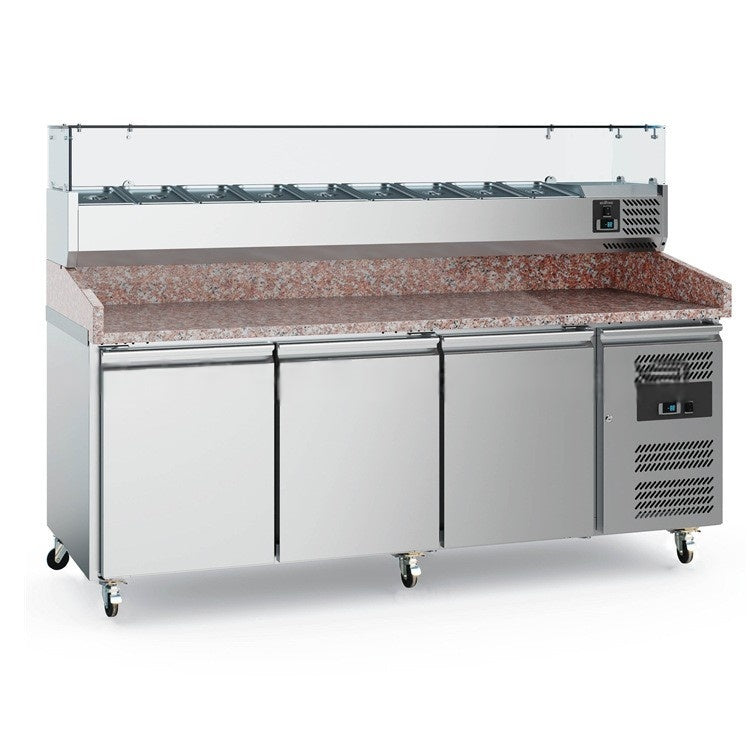 Refrigerated Prep Pizza Counter — 2-Door with Drawers