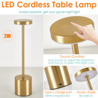 Cordless LED Table Lamp — Rechargeable Metal Dimmable image preview