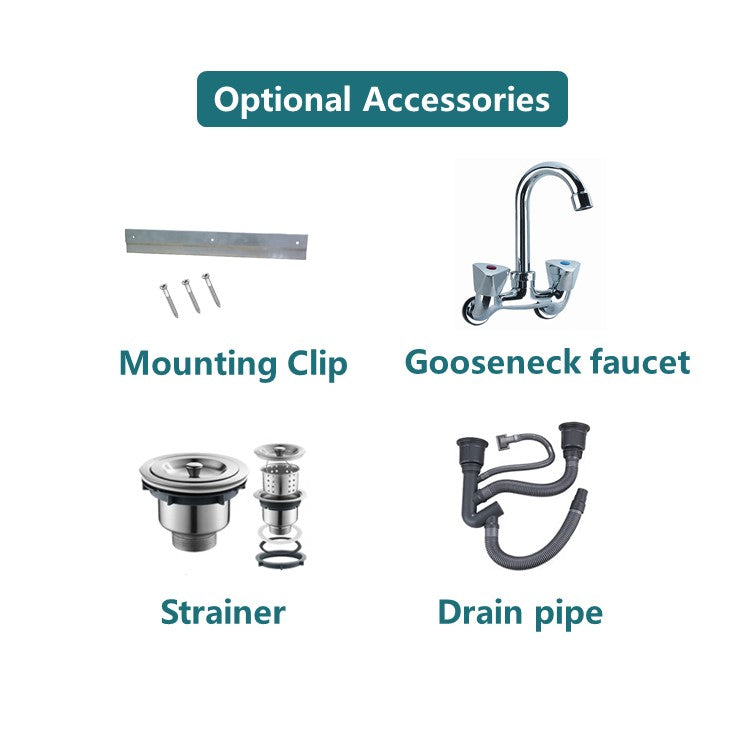 Wall-Mount Commercial Hand Sink — 304 Stainless Steel with Splash Guard