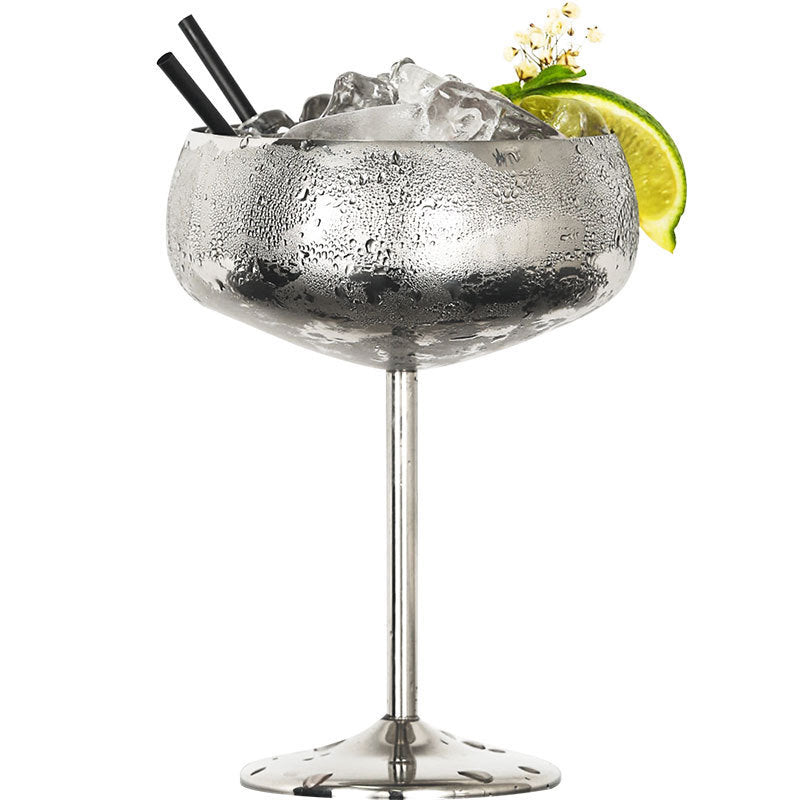 Stainless Steel Margarita Glass — Copper & Silver, rim diameter 10.4cm