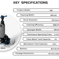 Walk-Behind Battery Floor Scrubber Dryer — 430 mm image preview