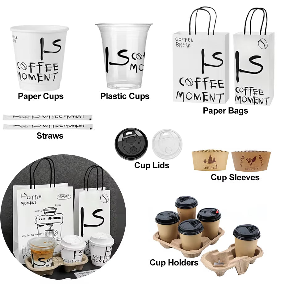 Custom-Printed Biodegradable Paper Coffee Cups
