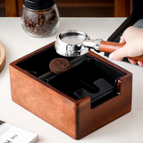 Vintage Wooden Espresso Knock Box with Stainless Steel Bin