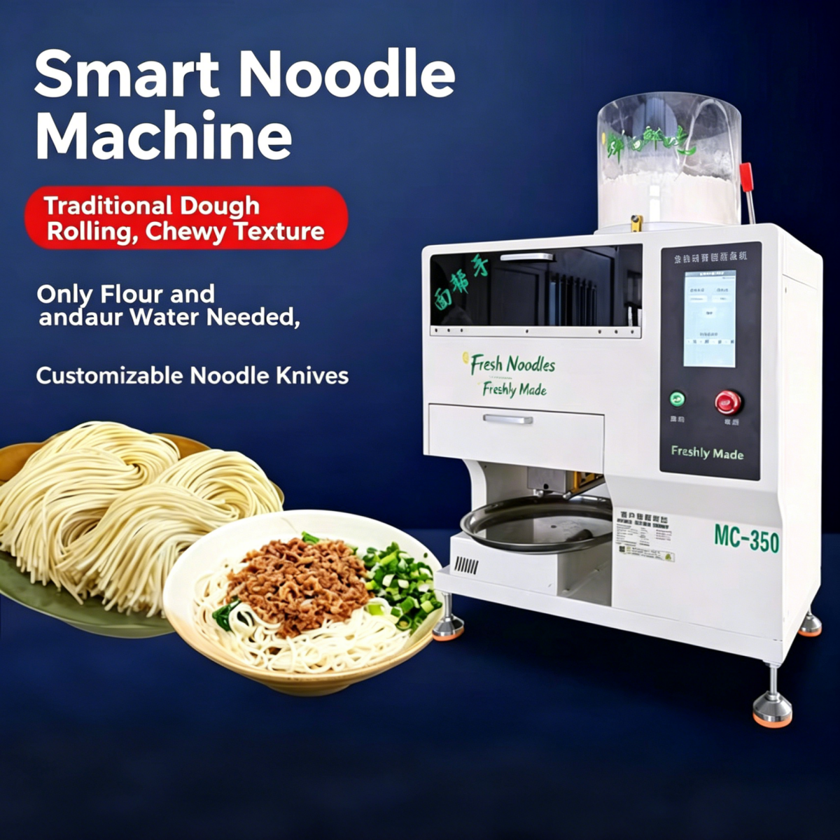 Commercial Automatic Fresh Noodle Machine — Mixer & Cutter