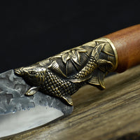 Hand-Forged Kitchen Knife with Fish-Shaped Guard image preview