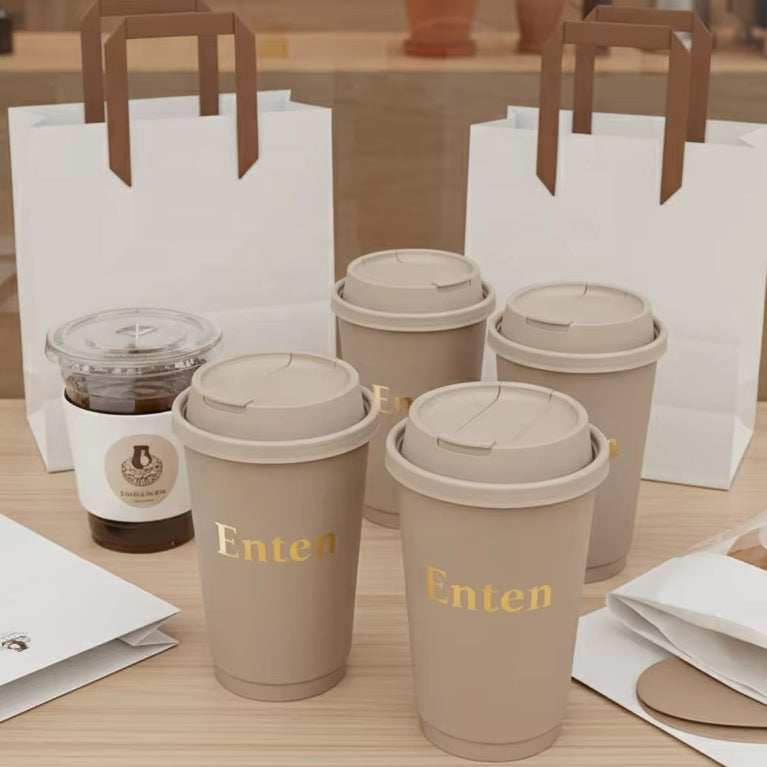 Custom-Printed Biodegradable Paper Coffee Cups