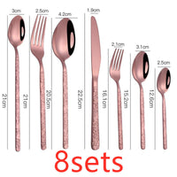 Embossed Stainless Steel Cutlery Set — 7-Piece image preview
