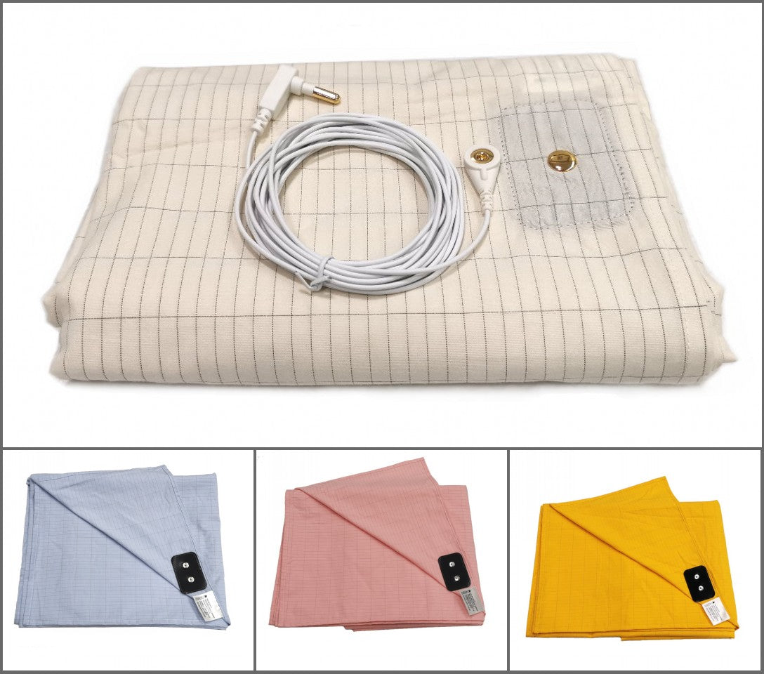 Organic Cotton Grounding Fitted Sheet — Silver-Fiber Earthing