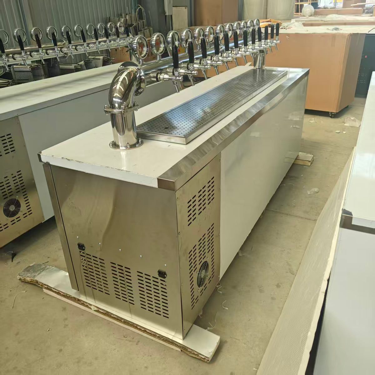 Under-Counter 12-Tap Kegerator System — Stainless Steel