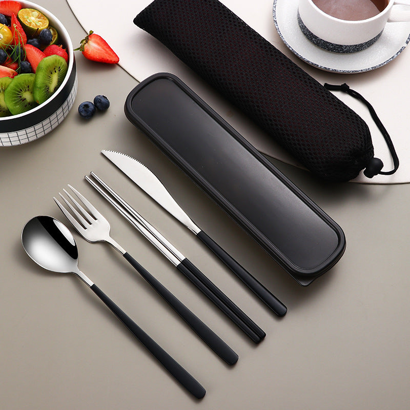 Stainless Steel Cutlery Set with Case — 4-Piece