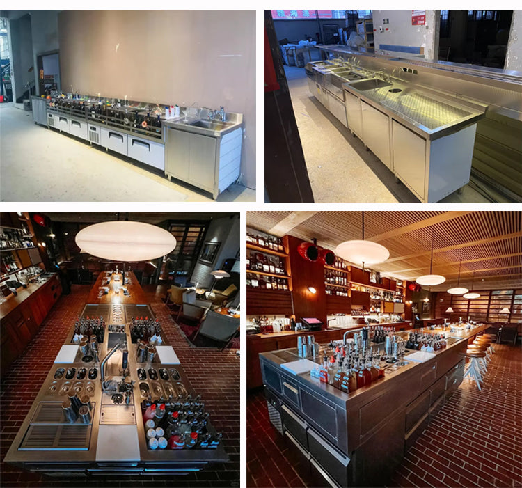 Custom Cocktail Bar Station — Refrigerated Underbar Workstation