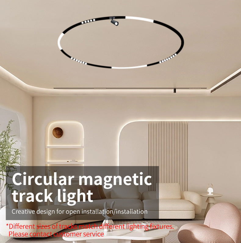 Circular Magnetic LED Track Light System — 48V, Dimmable