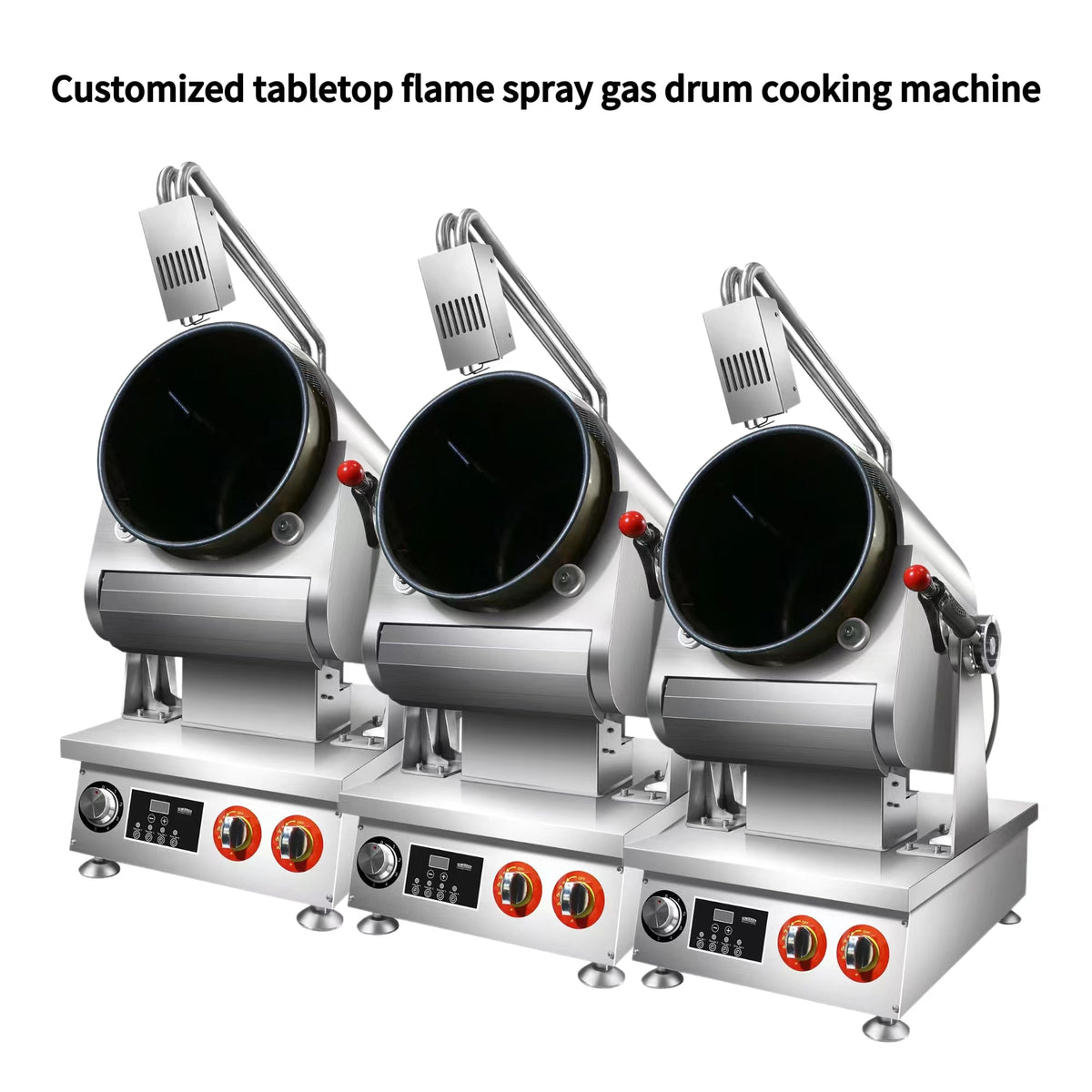 Commercial Gas Drum Stir-Fry Machine — Tabletop Automatic Cooker