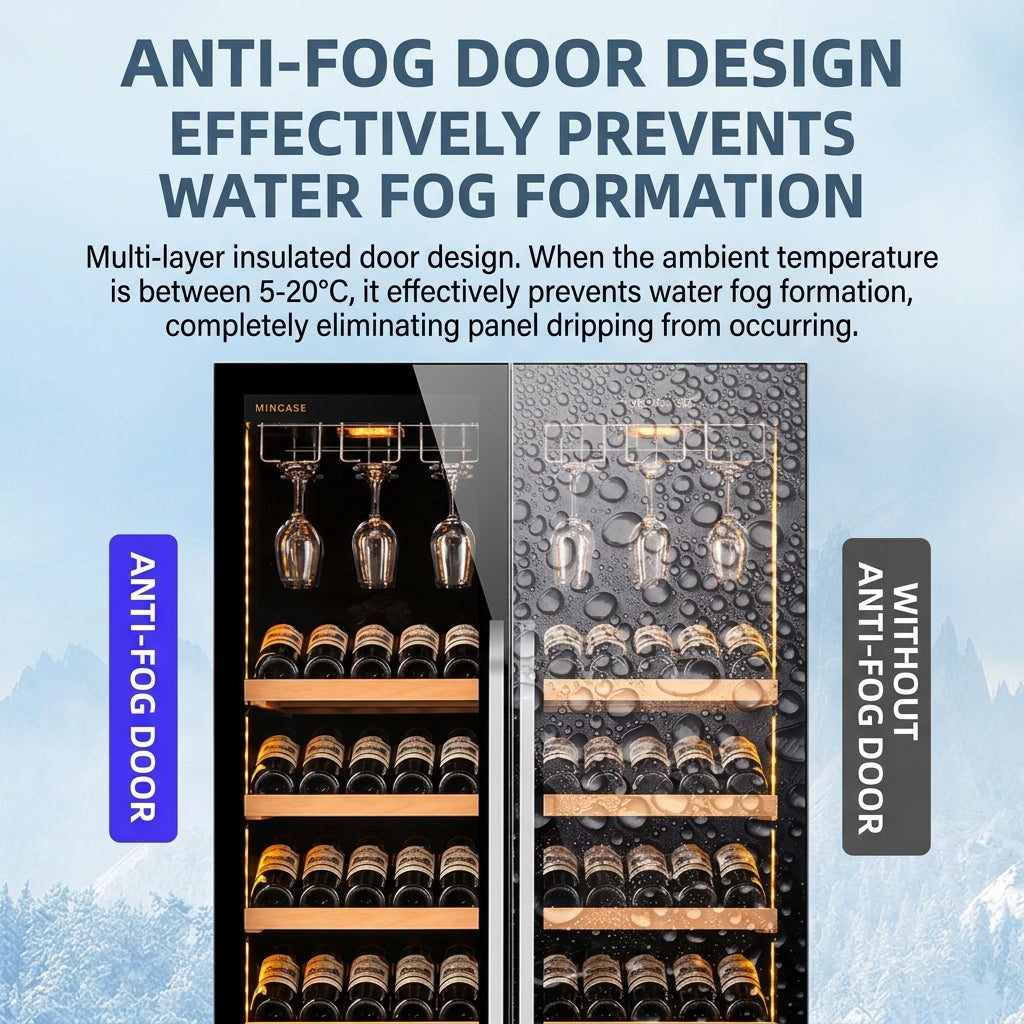 Constant-Temperature Double-Door Wine Cabinet with Built-In Ice Bar