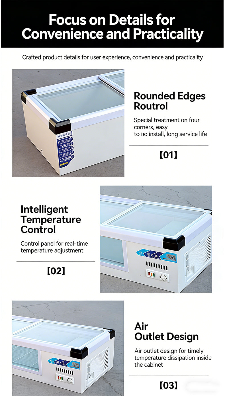 Commercial Stainless Steel Display Freezer — Countertop Merchandiser