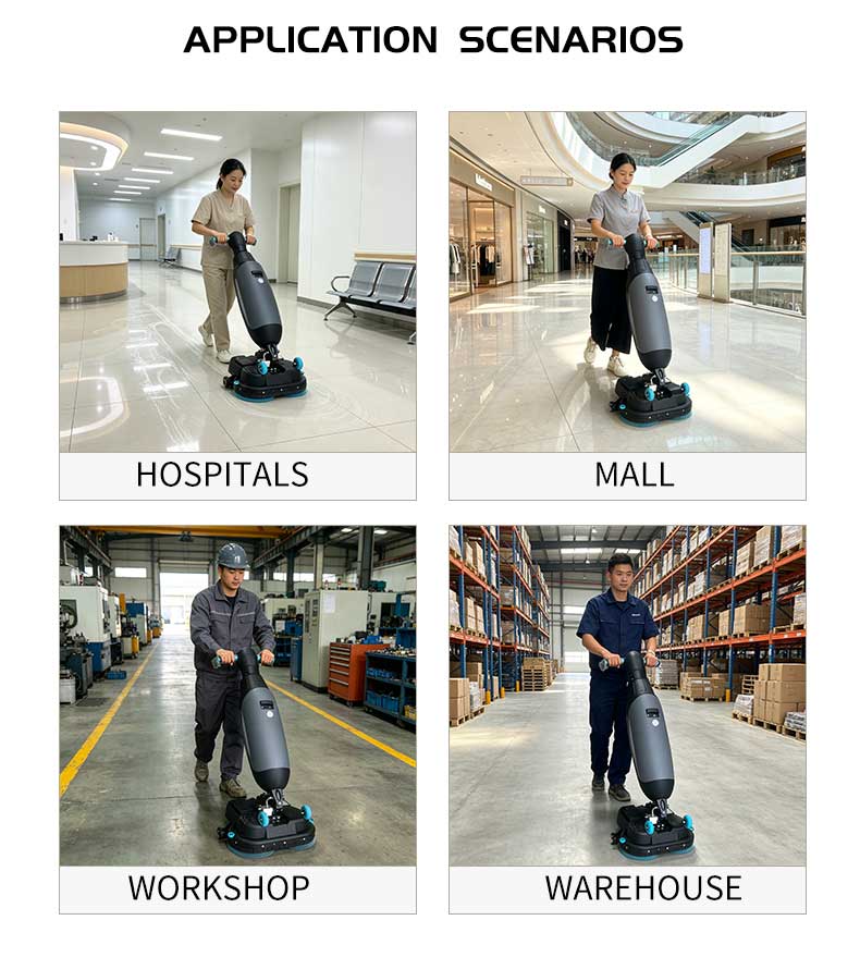Walk-Behind Battery Floor Scrubber Dryer — 430 mm, cleaning efficiency 1000m²/h