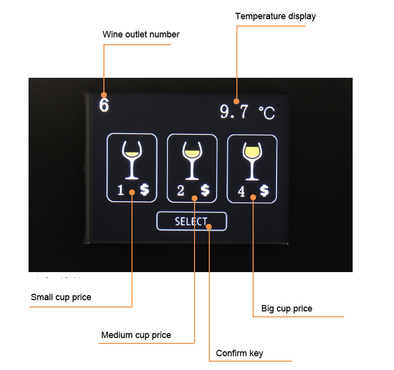 Automatic Wine Dispensing System — Lighted Stainless Steel Cooler