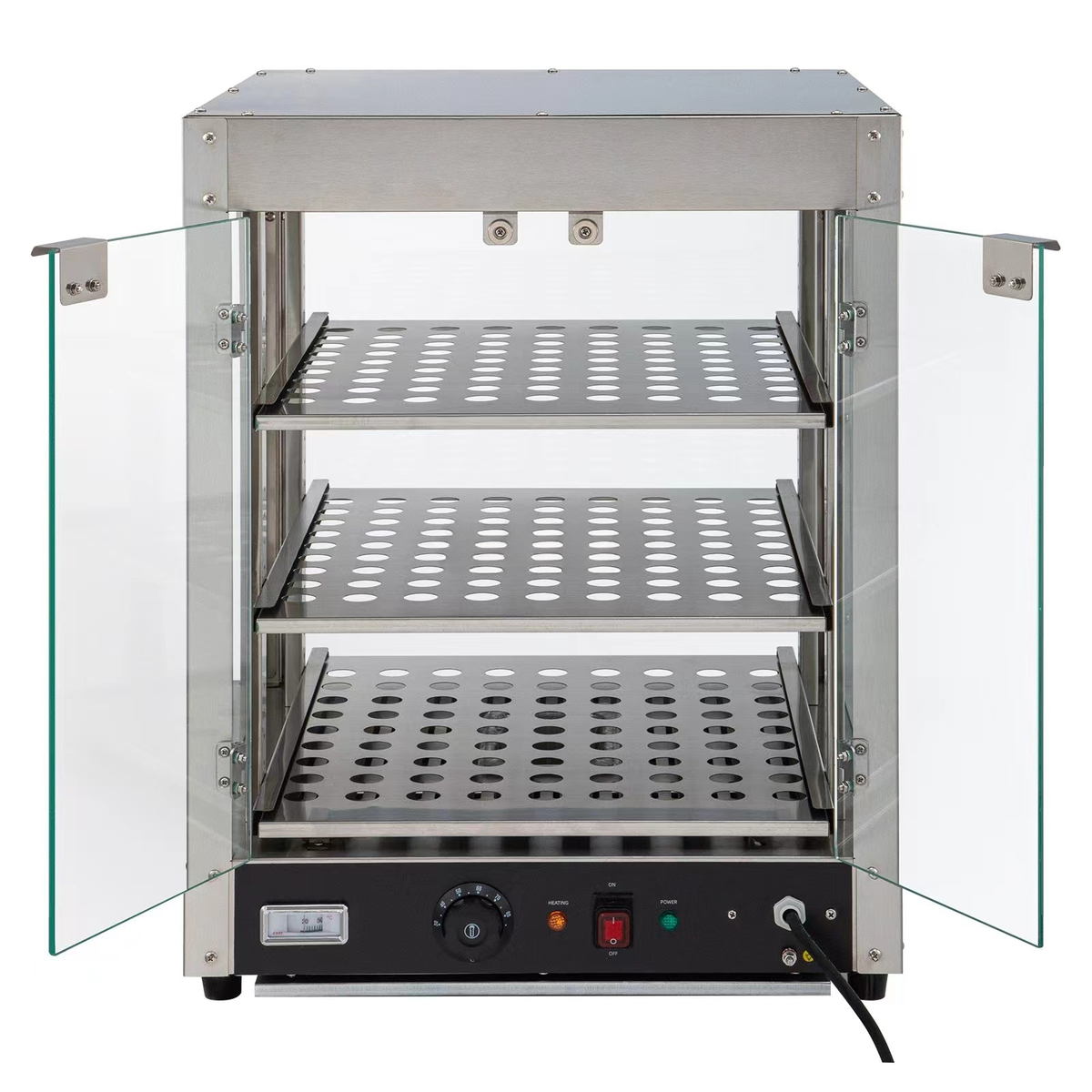 Commercial 3-Tier Heated Display Case — Countertop Pastry & Food Warmer