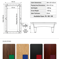 Vista previa de la imagen de Mesa de billar americano para bola 9 de madera maciza