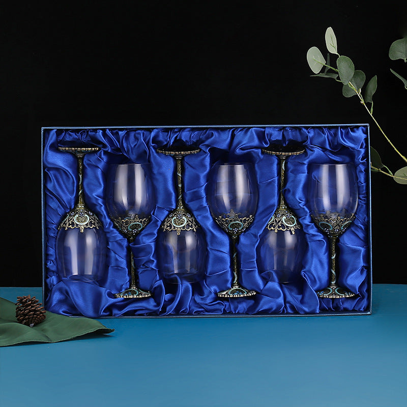 Retro-Style Wine Glass and Decanter Gift Set