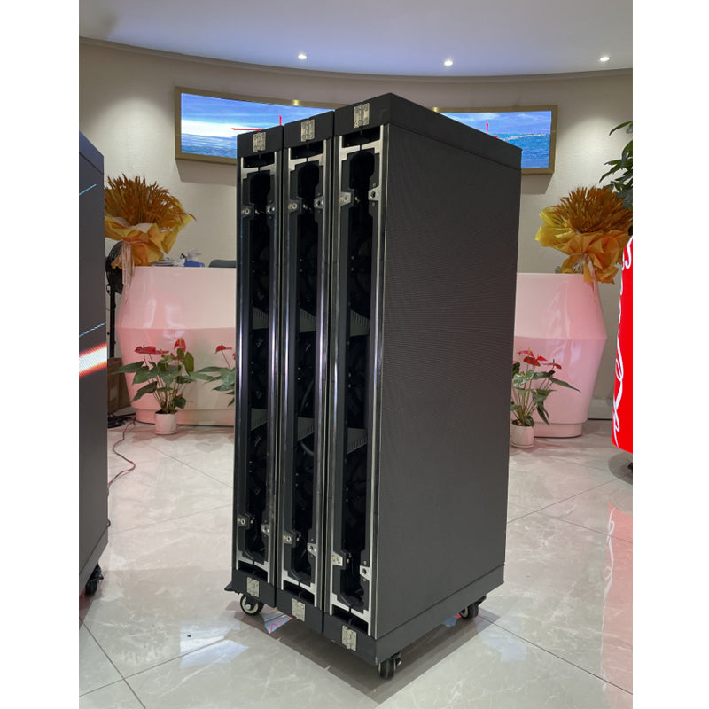 Foldable Portable LED DJ Booth Screen — Curved, on Wheels