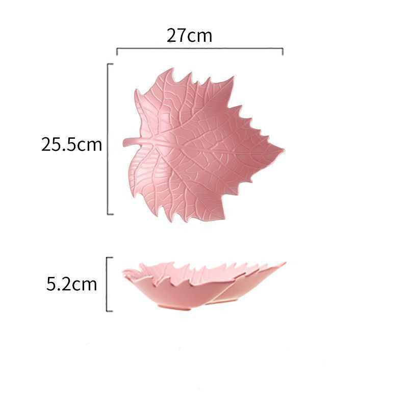 Maple Leaf & Eucalyptus Ceramic Plate Collection, diameter 18–18.9cm