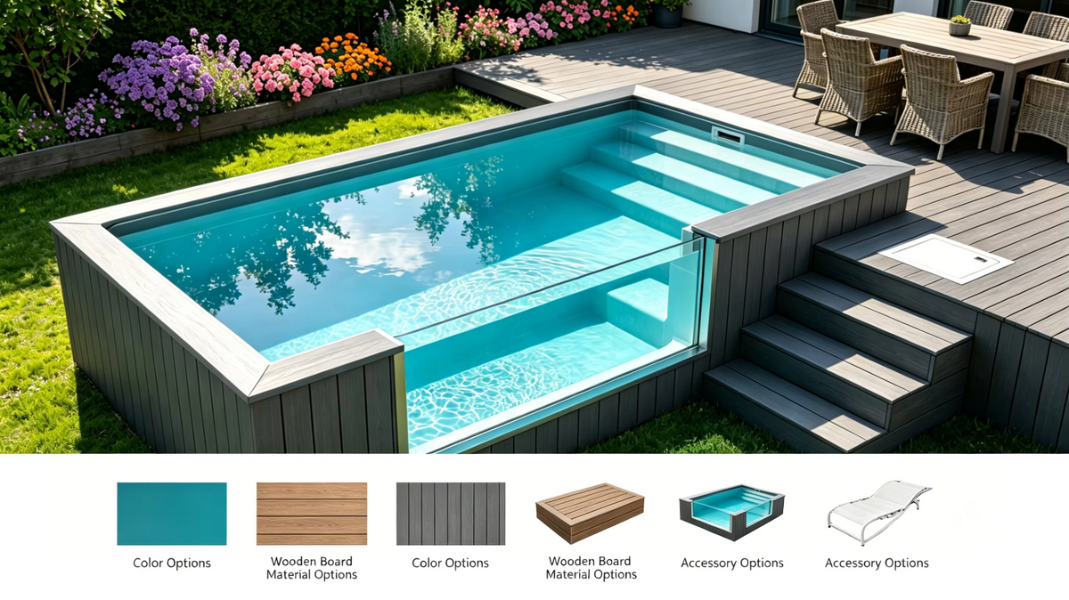 Prefab Above-Ground Fiberglass Swimming Pool — Container Series