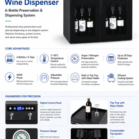 Commercial Wine-by-the-Glass Dispenser — 6 Bottles, 6 Taps image preview