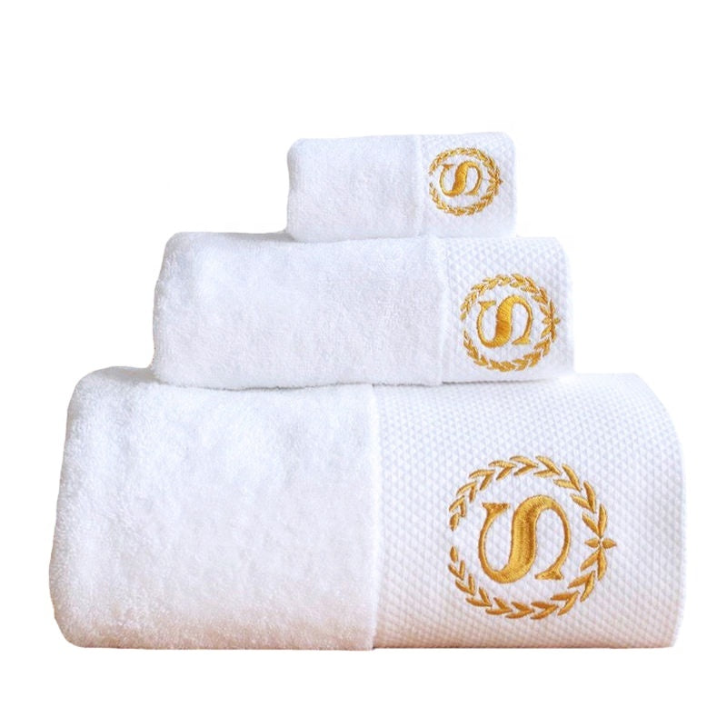 Embroidered Cotton Hotel Towels