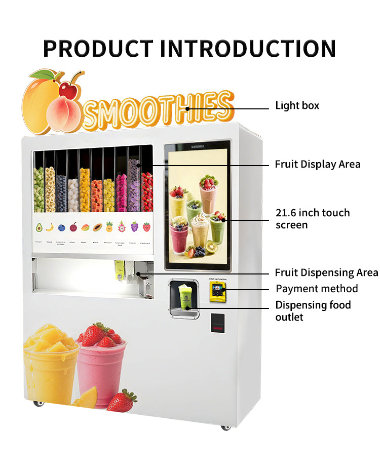 Commercial Frozen Fruit Smoothie Vending Machine — 32" Touchscreen