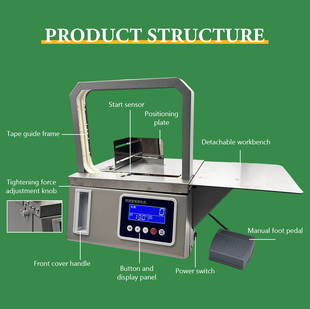 Automatic Tabletop Strapping Machine — PP/PET Banding