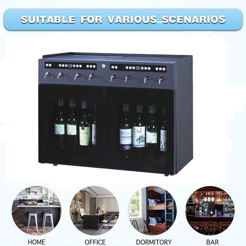 8-Bottle Wine Dispenser with Refrigeration and Nitrogen Preservation