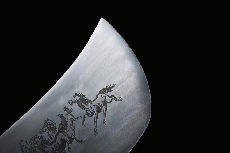 Premium Japanese Chef's Knife with Mustang Engraving