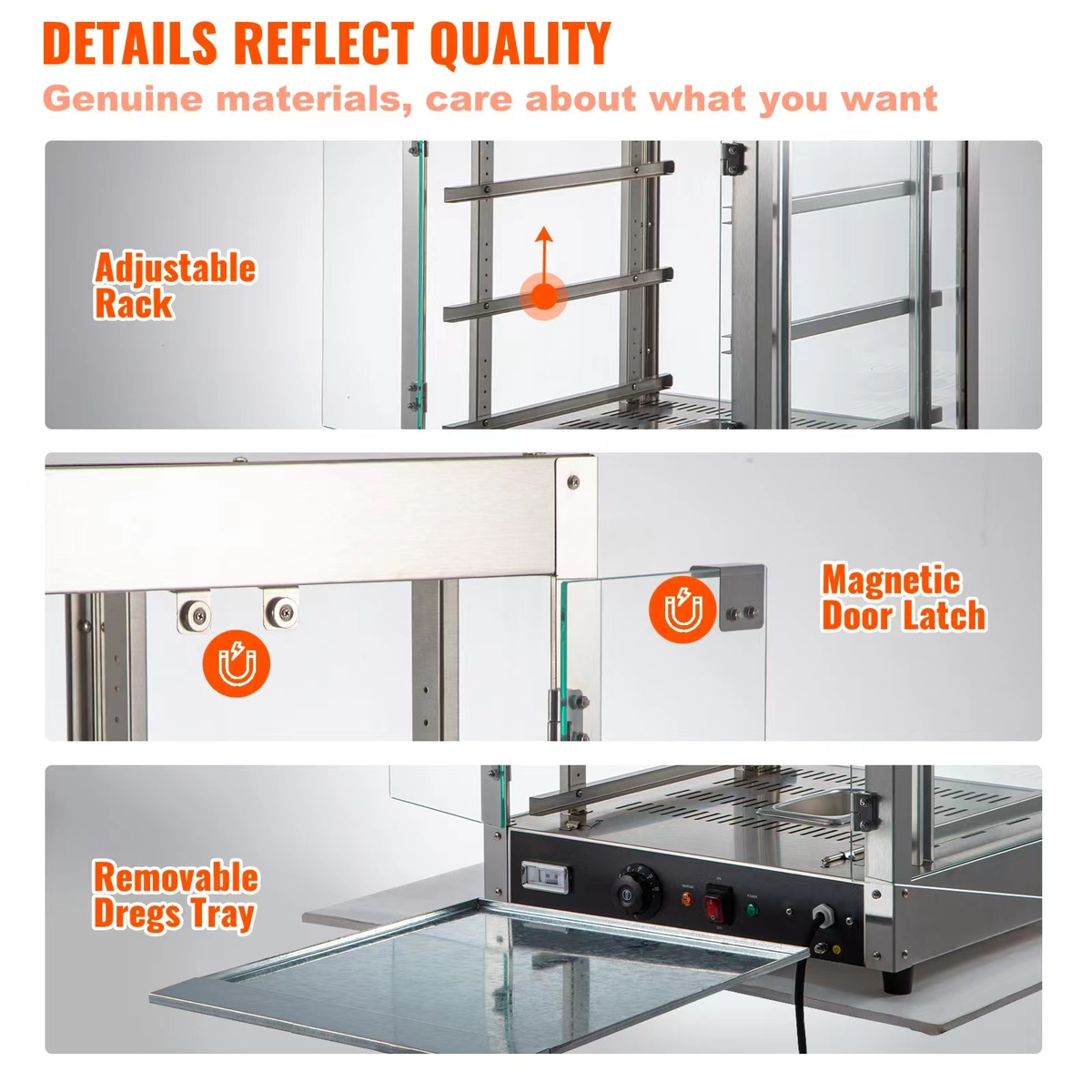 Commercial 3-Tier Heated Display Case — Countertop Pastry & Food Warmer