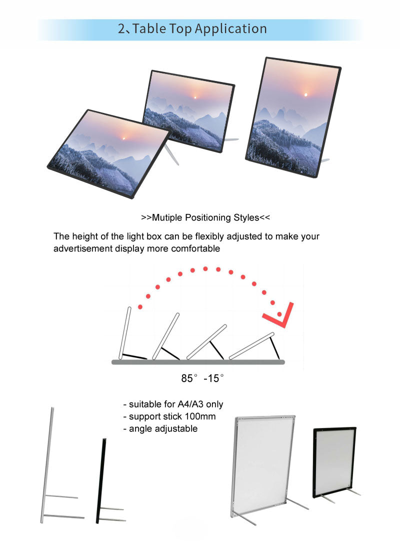 Ultra-Slim LED Menu Light Box — Aluminum Frame, Backlit Display