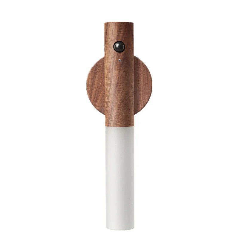 Magnetic Rechargeable LED Motion-Sensor Night Light with Wood Base