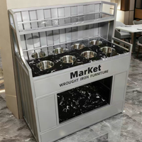 Commercial Wrought Iron Condiment Station — Self-Service Sauce Bar Counter image preview