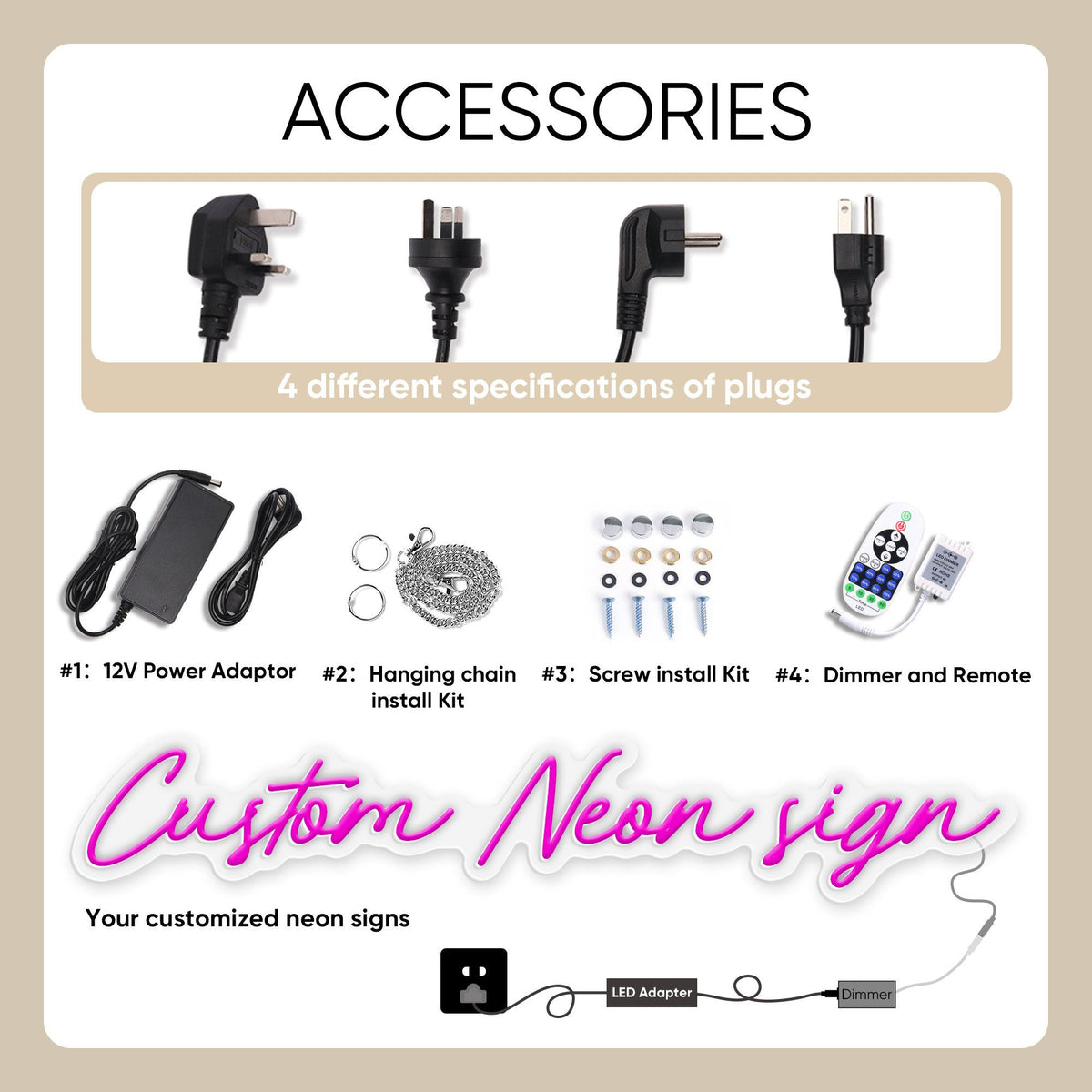 Custom LED Neon Sign — Logo & Text, Cut-to-Shape