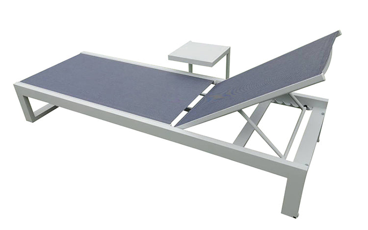 Outdoor Aluminum Sun Lounger — Stackable Poolside Chaise