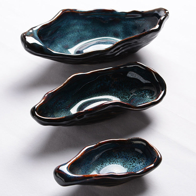 Japanese Porcelain Oyster Plate — Irregular Shape, 3 Sizes, style Japanese