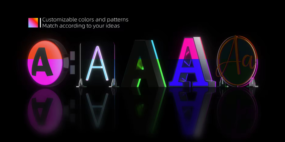 Ultra-Slim LED Light Box Sign — App-Controlled RGB, Wall-Mounted