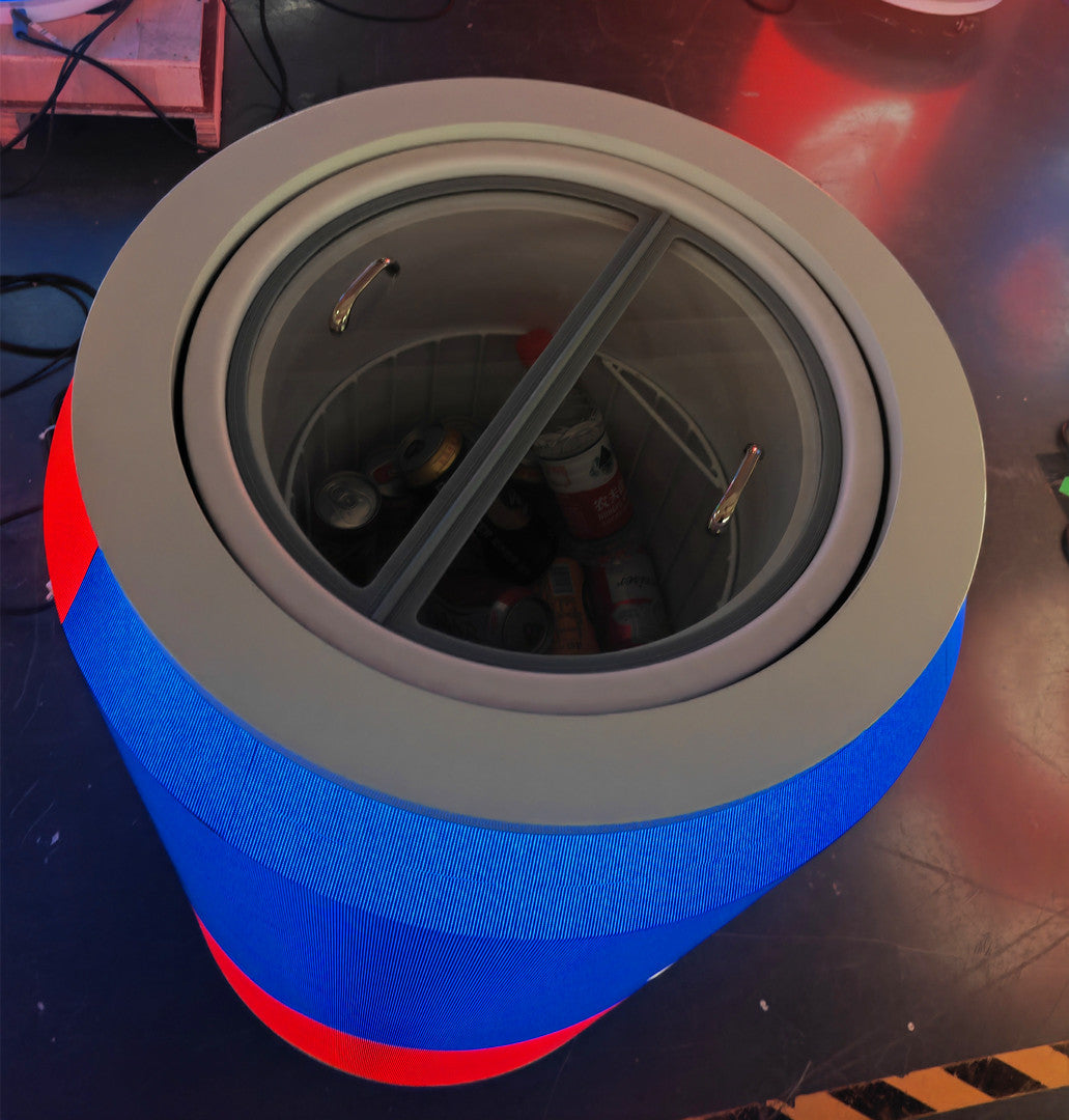 Can-Shaped Cylinder LED Video Display — Custom Digital Signage