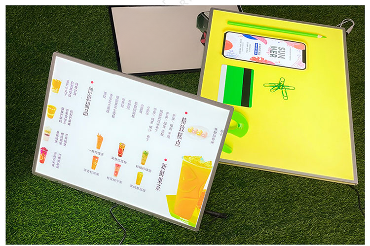 Slim LED Menu Light Box — Aluminum Snap Frame, A2