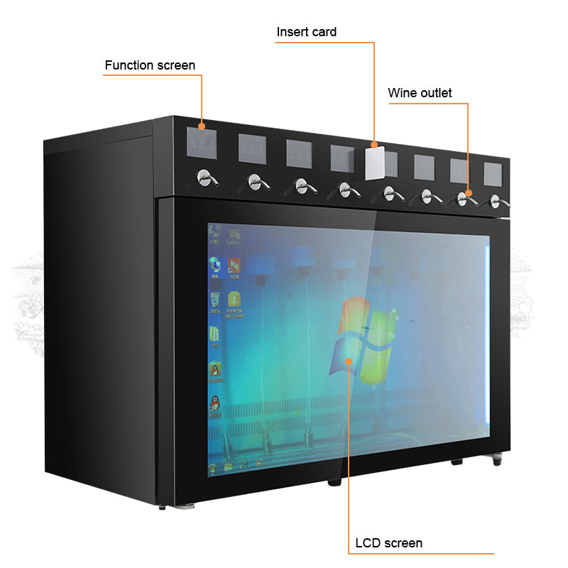Automatic Wine Dispensing System — Lighted Stainless Steel Cooler