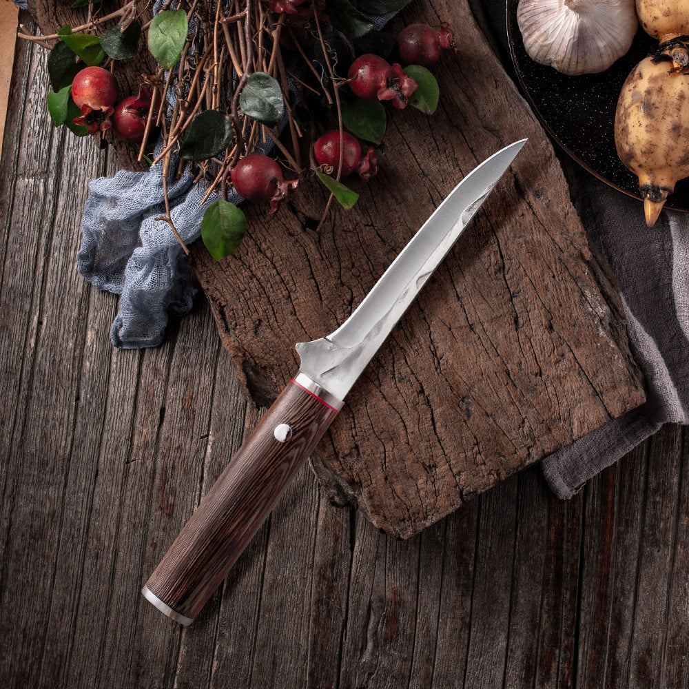 Stainless Steel Boning Knife with Wooden Handle